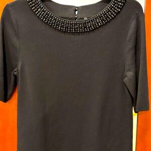 TALBOTS EMBELLISHED NECKLINE SWEATER